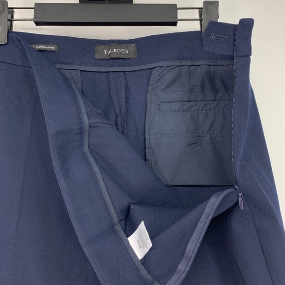 Talbots Pants Womens Size 16 Petite Navy Blue Chatham Ankle Cotton Bi Stretch - Picture 5 of 11